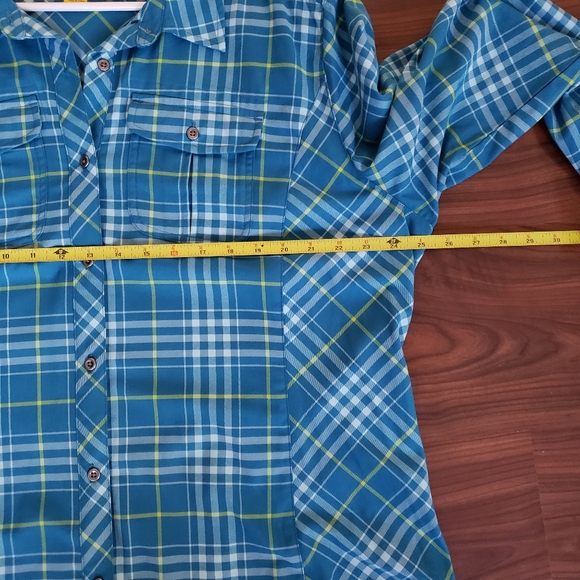 2x Womens Cabela's Blue Plaid Button Up Long Sleeve Shirt - Picture 5 of 8